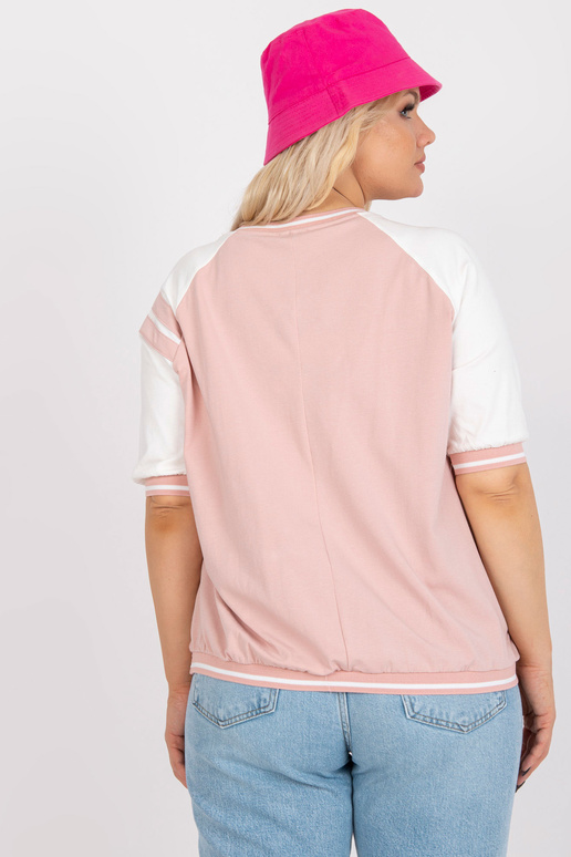 Balta un rozā liela izmēra blūze ar...