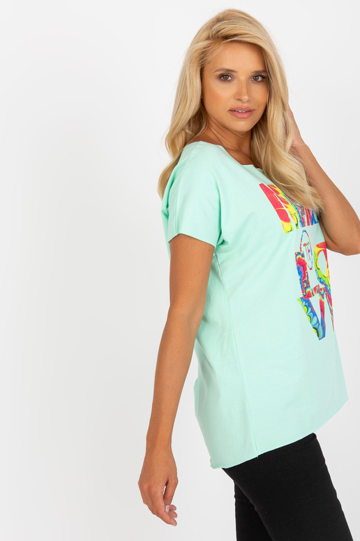 Piparmētru blūze ar apdruku un īsām... Piparmētru blūze ar apdruku un īsām...