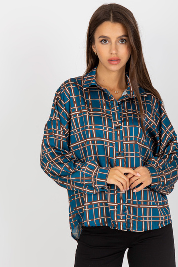 Tumši zils brīvs rūtains...