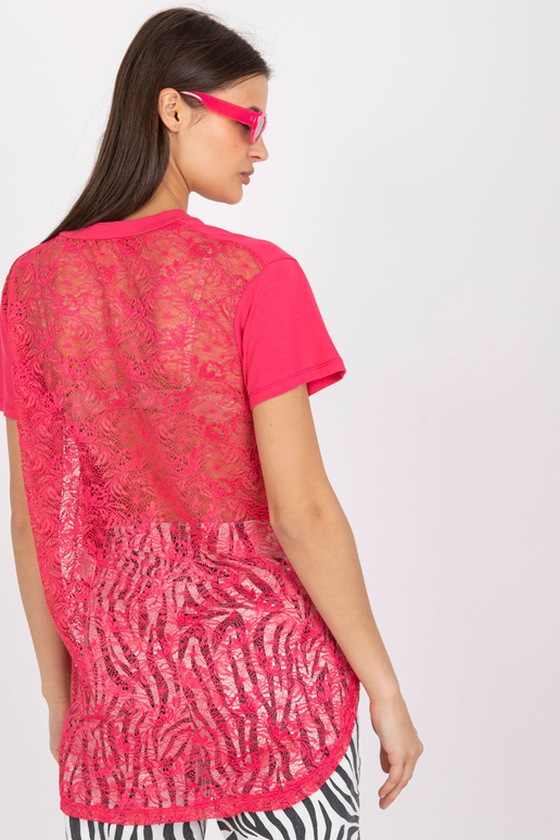 Koraļļu asimetriska blūze ar mežģīnēm...