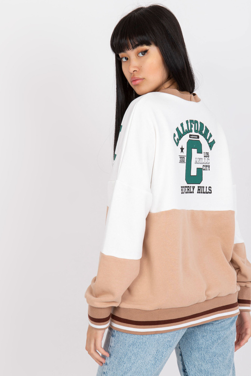 Balta kamieļa sporta krekls bez kapuces