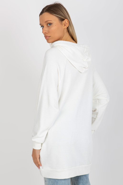 Ecru garais oversize džemperis ar kapuci Ecru garais oversize džemperis ar kapuci