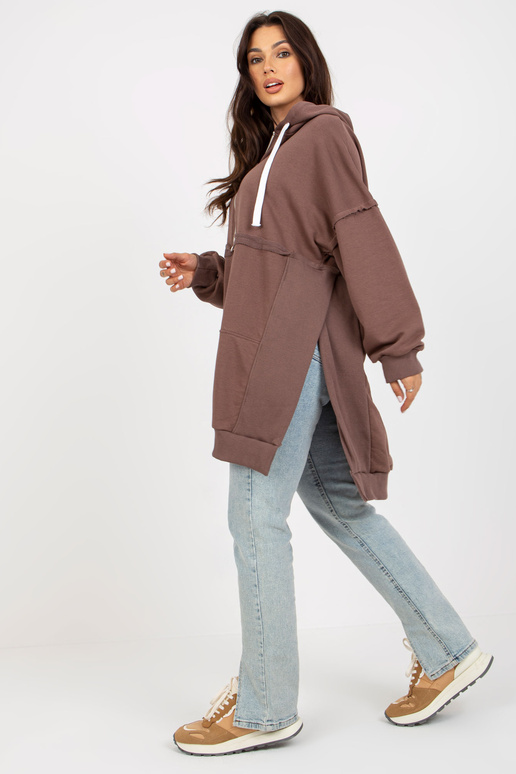 Braunes Oversize-Long-džemperis ar... Braunes Oversize-Long-džemperis ar...