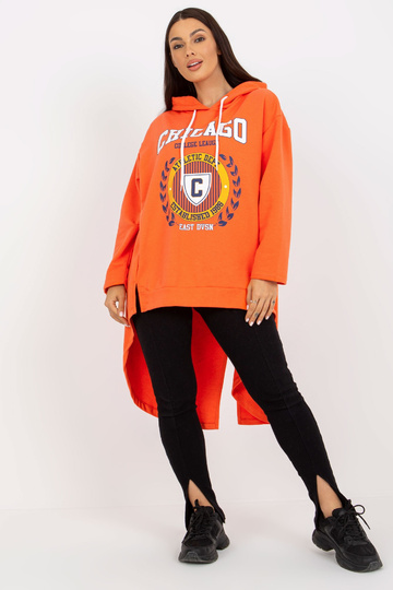 Oranžs Damen Hoodie un Print 2