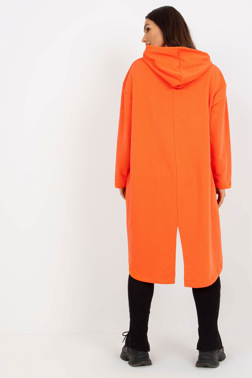 Oranžs Damen Hoodie un Print