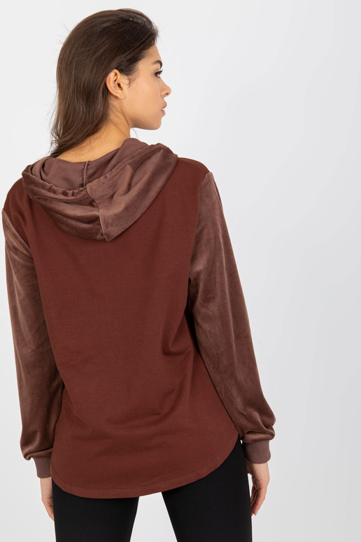 Brūns sieviešu džemperis ar velūra...