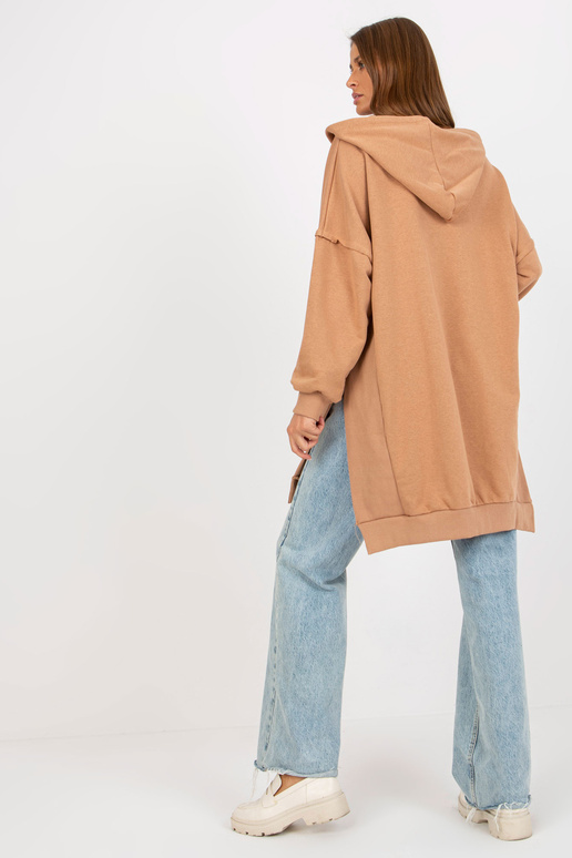 Kamelfarbenes Oversize-džemperis ar...