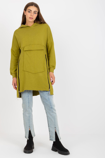 Garš olīvu džemperis ar...