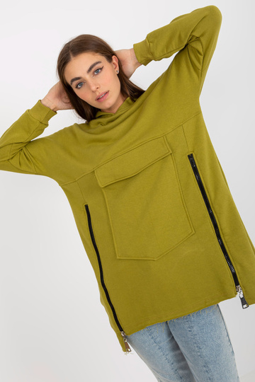 Garš olīvu džemperis ar... 2