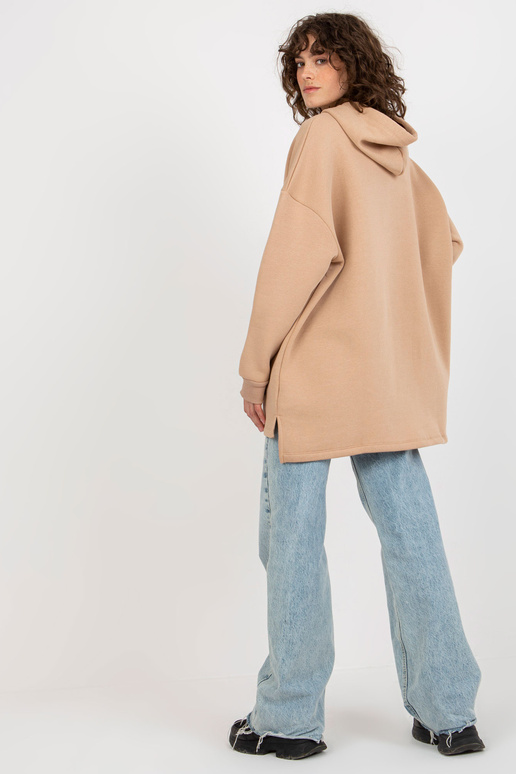 Camel Oversize garš džemperis ar kapuci