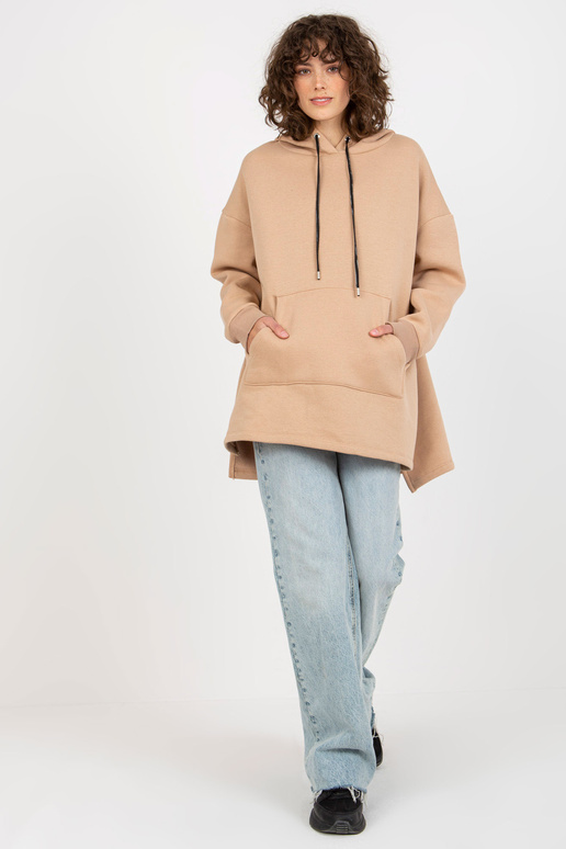 Camel Oversize garš džemperis ar kapuci