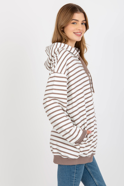 Brūns un balts brīvs svītrains kapucis