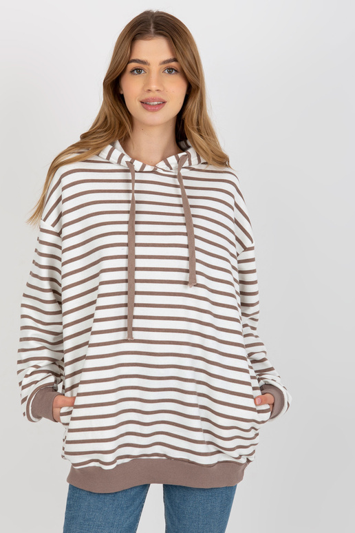 Brūns un balts brīvs svītrains kapucis