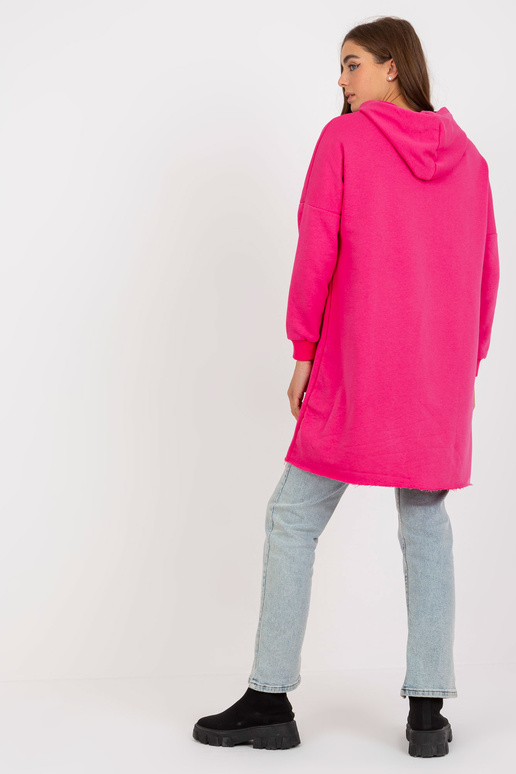 Fluo rozā kokvilnas garais džemperis Fluo rozā kokvilnas garais džemperis