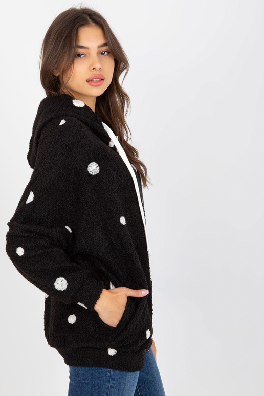 Melns plīša džemperis ar punktiem