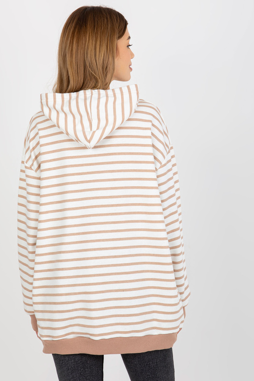 Kamieļu balts brīvs svītrains kapucis