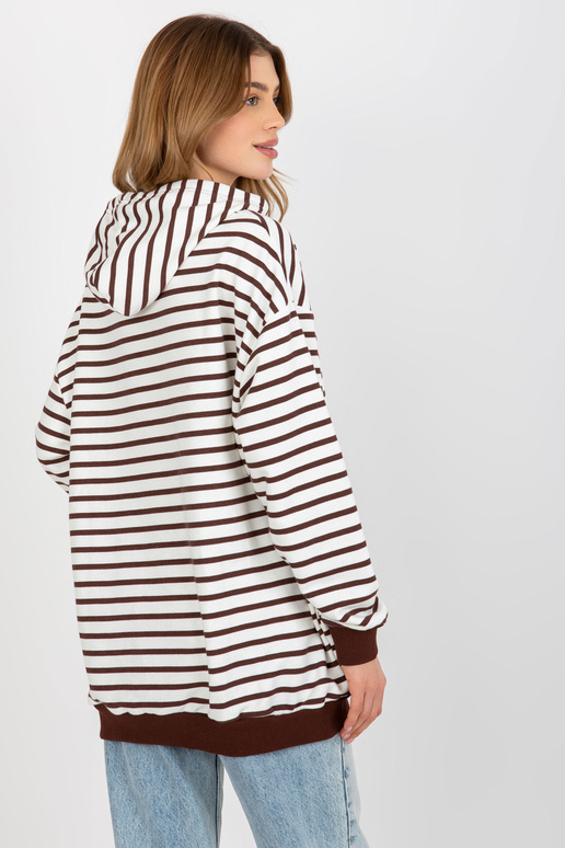 Tumši brūns un balts brīvs svītrains...