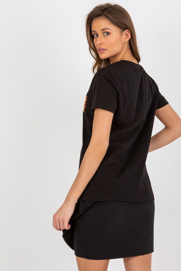 Melns sieviešu T-krekls ar...