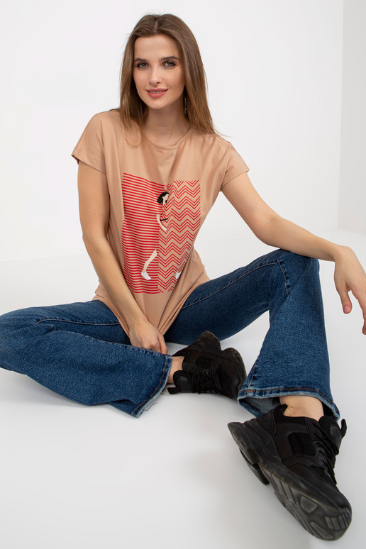 Kamieļu sieviešu T-krekls ar...