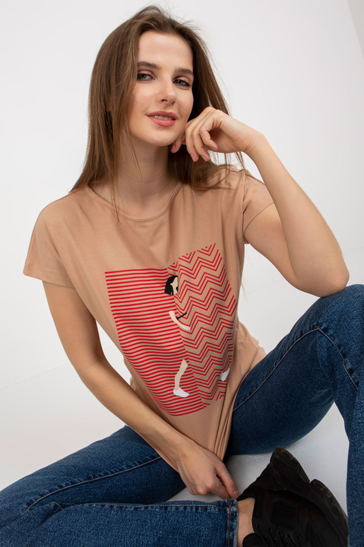 Kamieļu sieviešu T-krekls ar...