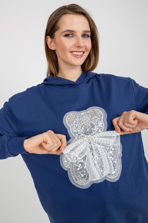 Tumši zils sieviešu kapucis ar rotaļu...