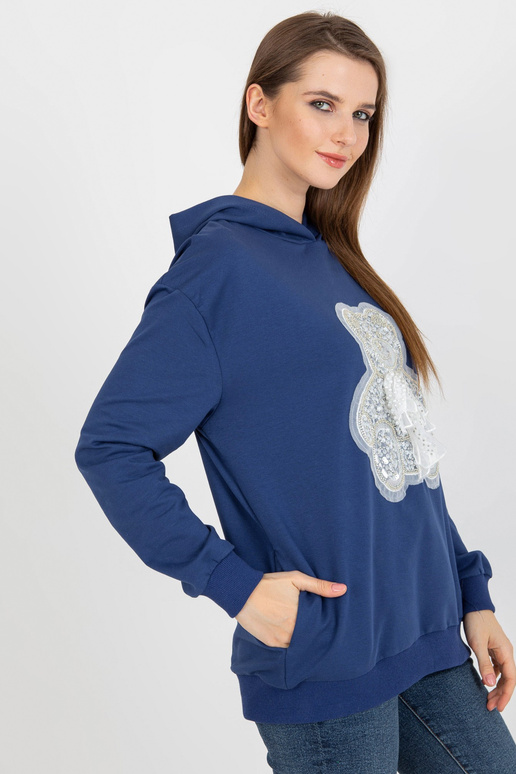 Tumši zils sieviešu kapucis ar rotaļu...