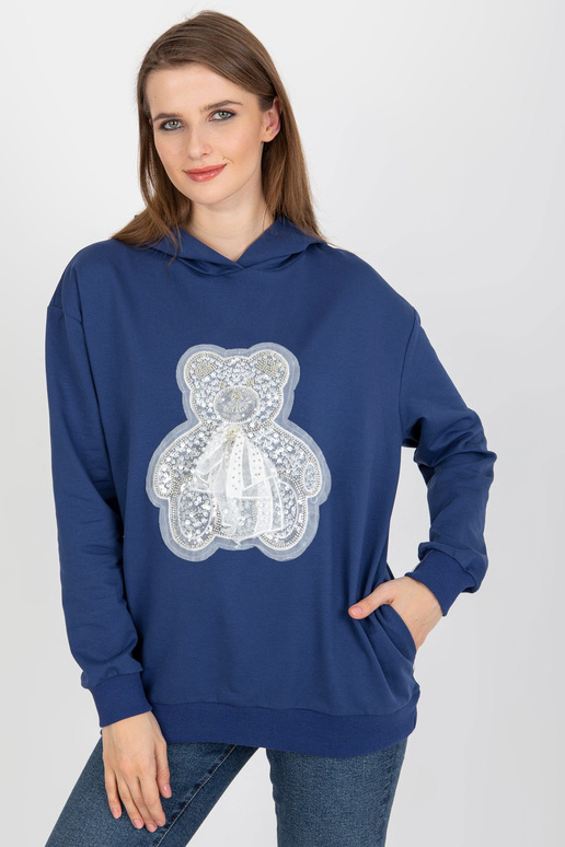 Tumši zils sieviešu kapucis ar rotaļu...