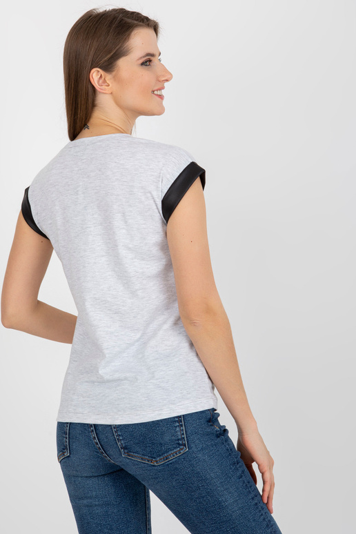 Pelēks melanžs sieviešu t-krekls ar...