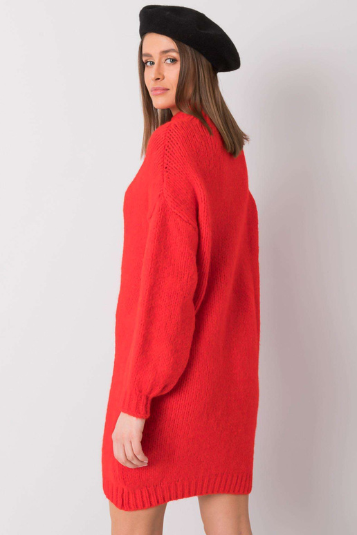 Sarkana brīva trikotāžas kleita