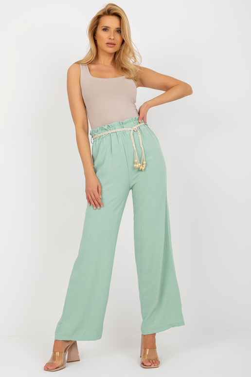 Gaiši zaļa auduma zviedru bikses ar...