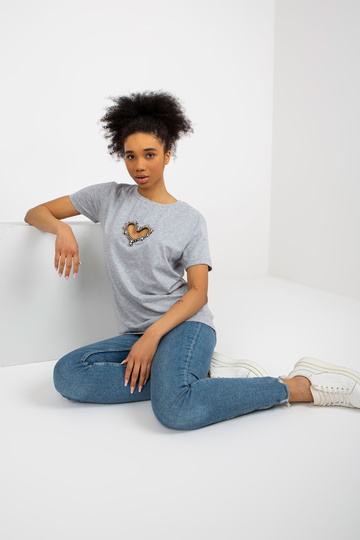 Pelēks sieviešu T-krekls ar... 2