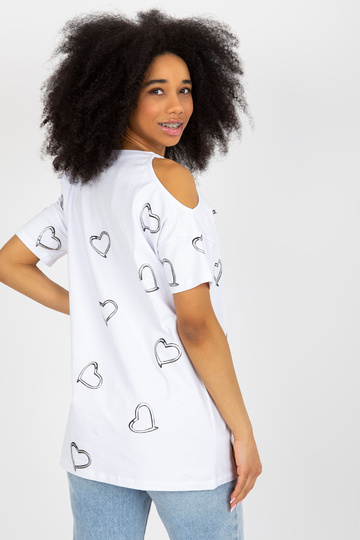 Balta kokvilnas blūze ar...