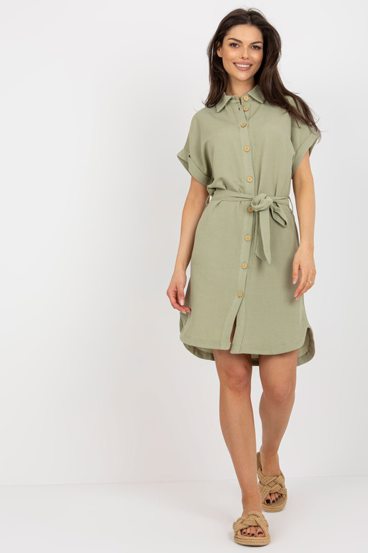 Gaiši zaļa kleita ar apkakli RUE PARIS