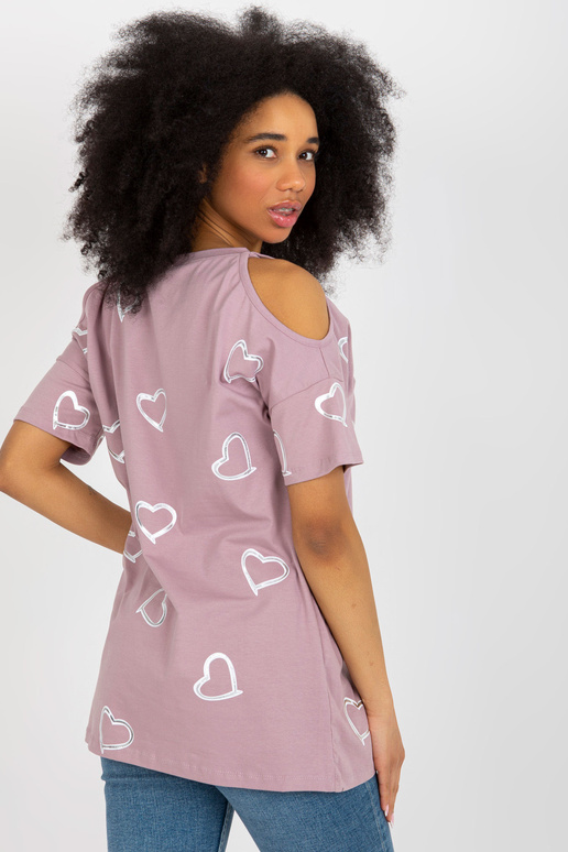 Gaiši violeta kokvilnas apdrukas blūze Gaiši violeta kokvilnas apdrukas blūze