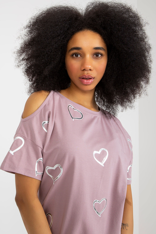 Gaiši violeta kokvilnas apdrukas blūze Gaiši violeta kokvilnas apdrukas blūze