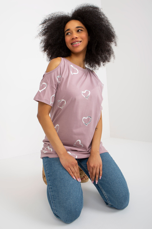 Gaiši violeta kokvilnas apdrukas blūze Gaiši violeta kokvilnas apdrukas blūze