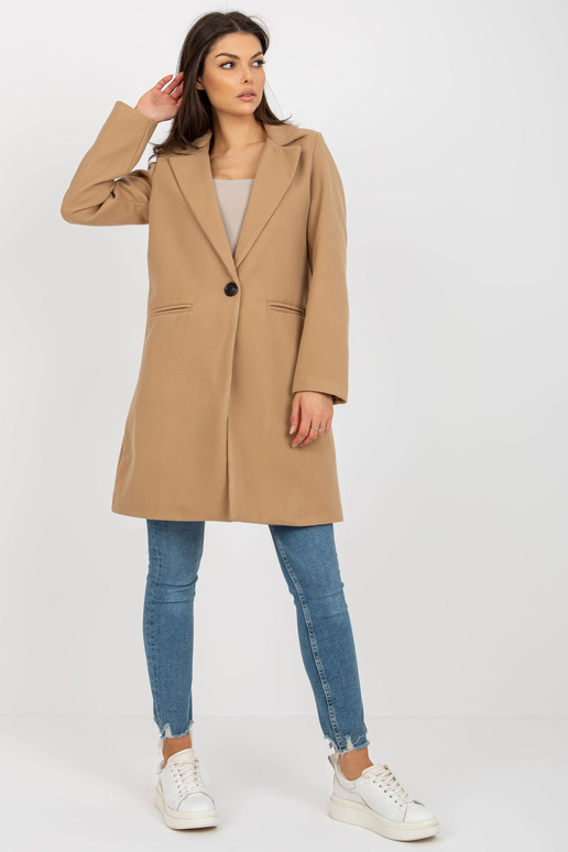 Kamieļu mētelis ar vienas pogas...