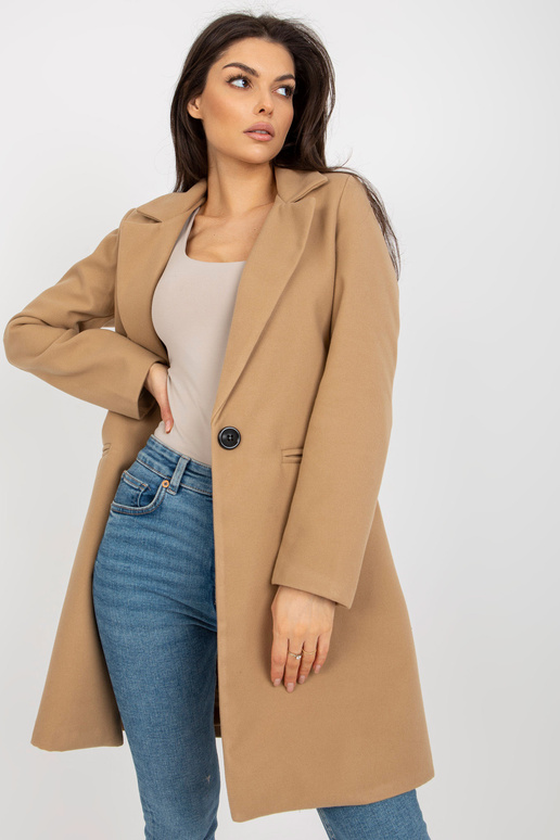 Kamieļu mētelis ar vienas pogas...