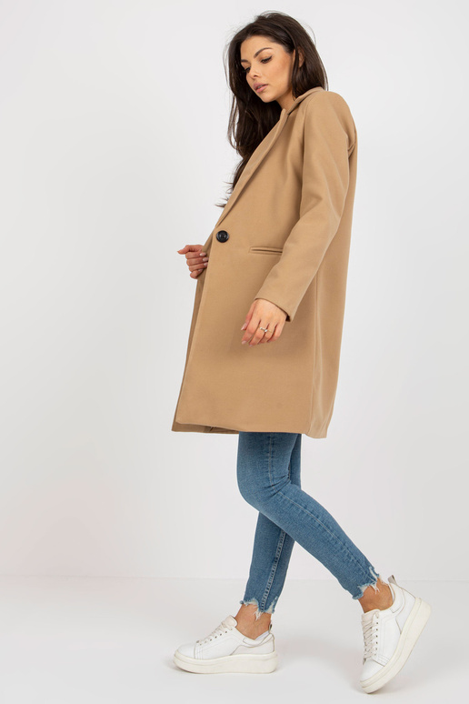 Kamieļu mētelis ar vienas pogas...