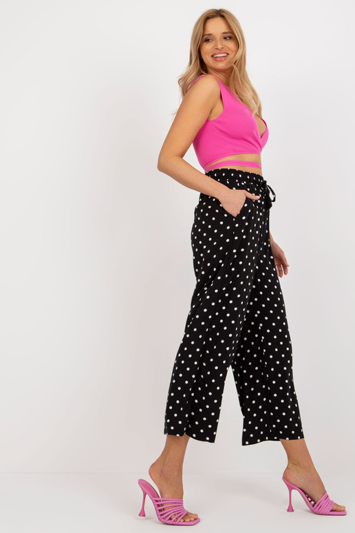 Melnas auduma palazzo bikses ar... Melnas auduma palazzo bikses ar...