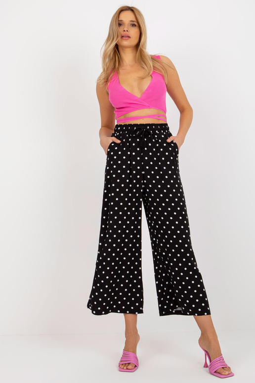 Melnas auduma palazzo bikses ar... Melnas auduma palazzo bikses ar...