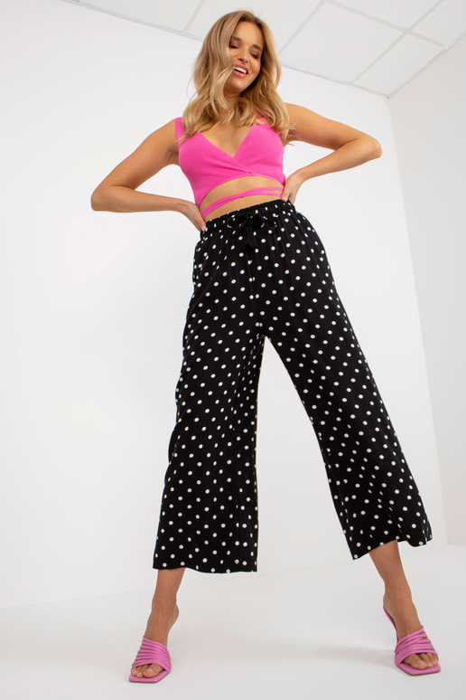 Melnas auduma palazzo bikses ar... Melnas auduma palazzo bikses ar...