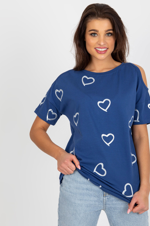 Tumši zila sieviešu blūze ar sirsniņu...