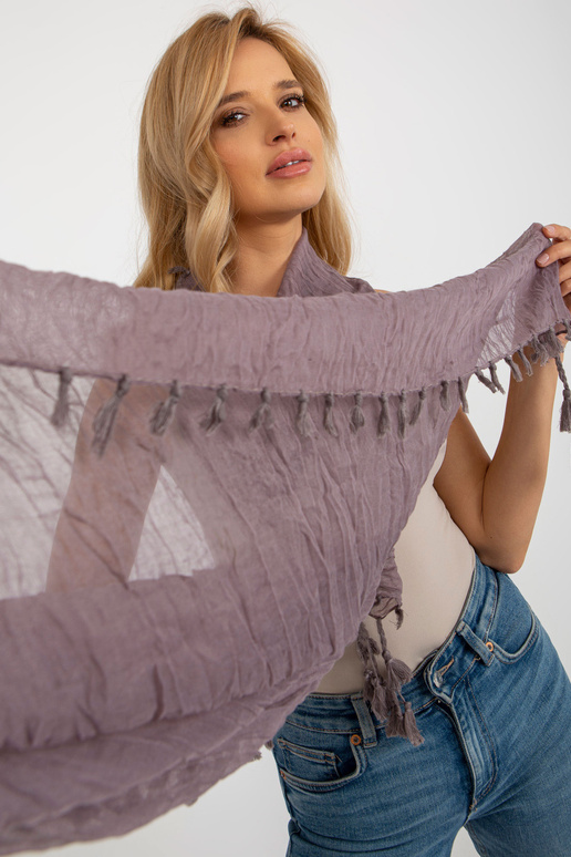 Tumši violeta šalle ar dekoratīvu apdari