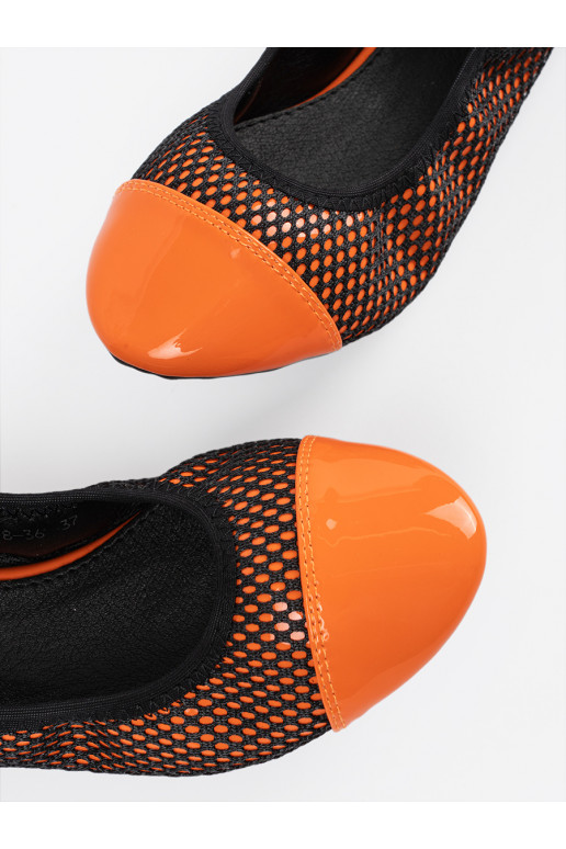 oranžas krāsas balerīnas z czarną siateczką