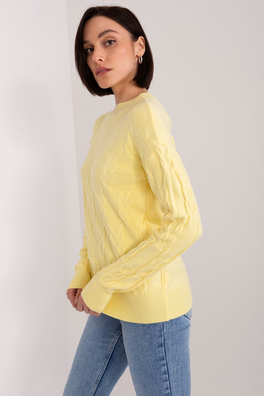 Džemperis -AT-SW-2340.80-gaiši dzeltens