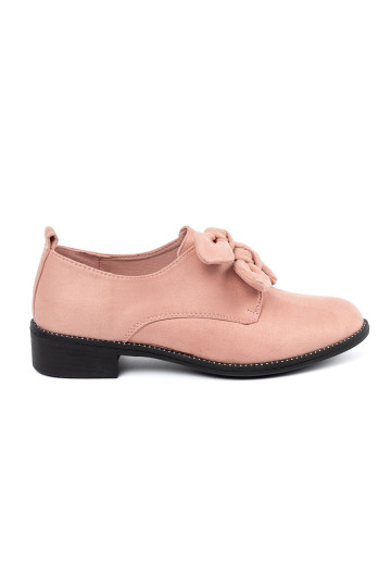 Gaiši sārtas krāsas  kurpes z ozdobną kokardką