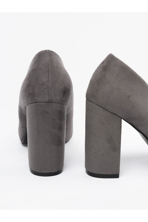 zamšādas puszābaki uz papēža pelēkas krāsas