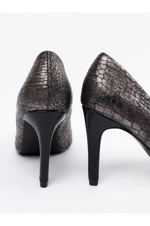 Kurpes Melnas krāsas wężowy wzór