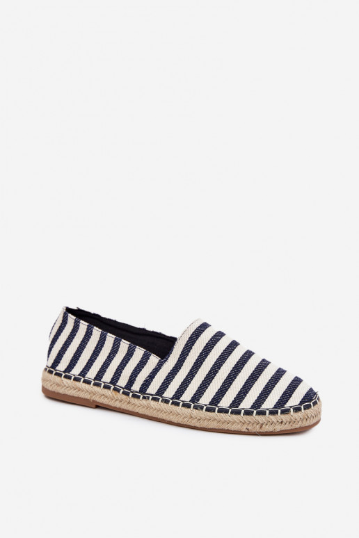espadrilles Z Auduma ar svītrām tumši zilas krāsas Kerenz  espadrilles Z Auduma ar svītrām tumši zilas krāsas Kerenz